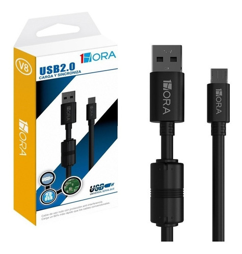 Cable V8 Micro Usb Reforzado 1.5m Carga Rapida Datos 1hora