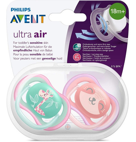 Set X2 Chupetes +18 Meses Ultra Air Avent Philips