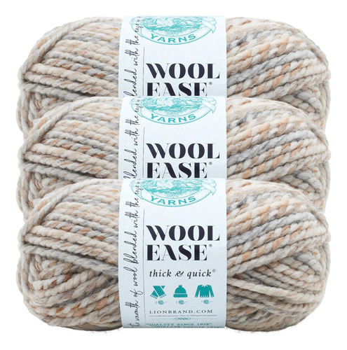 Unidad Lion Brand Yarn Lana Facil Gruesa Rapida Fosil