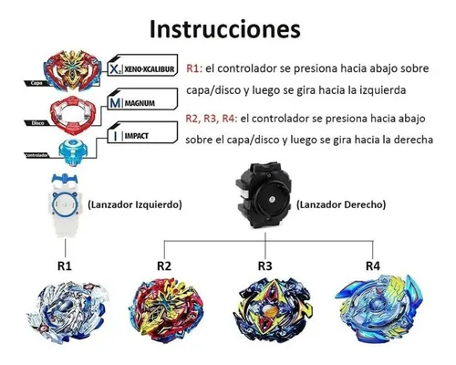 4 Piezas, Peonzas Bey Blade Burst Con Lanzador