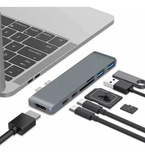 Adaptador Usb C Hub 7 En 1 Hdmi Para Macbook Pro/air