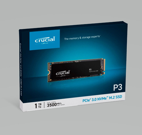 Disco Solido Nvme 1tb Pcie 3.0 M.2 2280 Crucial P3 3500 Mbps