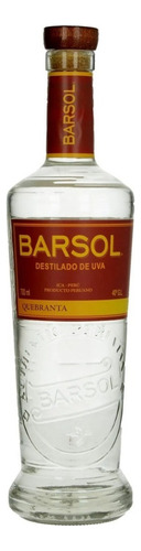 Pisco Peruano Barsol 40° Quebranta 700ml (destilado De Uva)