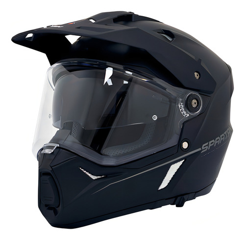 Casco Dual Spartan Wolf Ds Solid A1 Multipropósito Ece Ntc Diseño Solid Color Negro Tamaño Del Casco Xl