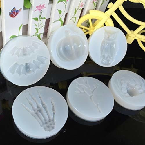 Imagen 3 de 7 de Heallily 6 Moldes De Silicona Para Halloween, Resina Epoxi P