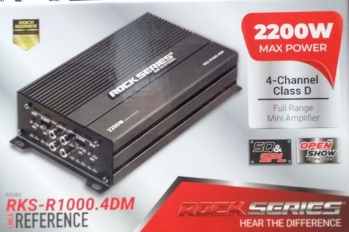 Imagen 1 de 8 de Amplificador Clase D. Rock Series. Rks-r1000.4dm. 4 Canales.