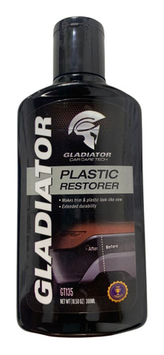 Restaurador De Partes Plásticas Y Negras Gladiator 300ml Gt1