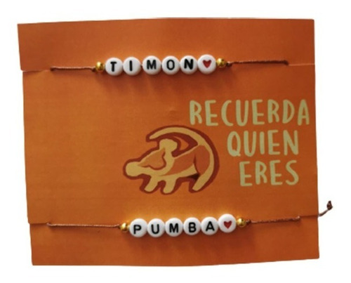 Duo De Pulseras Ajustables Para Pareja/amigos Del Rey Leon