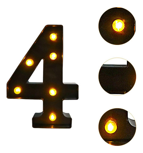 Luz Led Con Número Para 4 6,26 X 8,58 X 1,57 Pulgadas