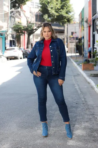 Jaqueta jeans sales com lycra