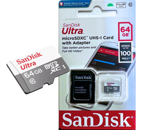 Cartão Memória Sandisk Ultra Sd 64gb Original 100mb/s C/nfe
