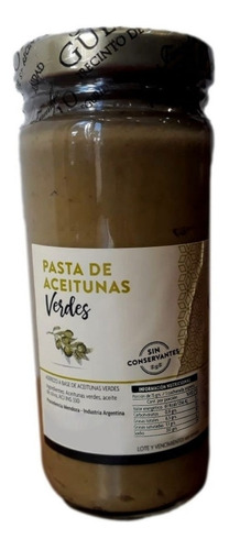 Pasta De Aceitunas Verdes Sin Conservantes Mendoza 200 Gr