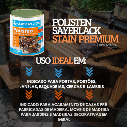 Poliste Premium Stain Cores Porta/madeiras/janelas Sayerlack