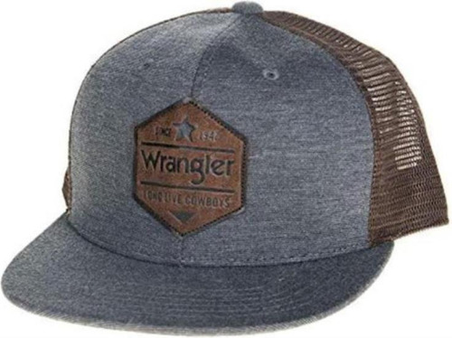 Gorra Camionero Trasera Malla Con Parche Hexagonal Cuero