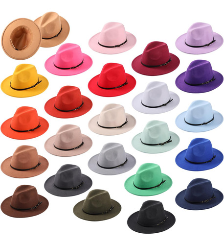 Sureio 24 Piezas Sombreros Fedora Mujer A Granel, Sombrero