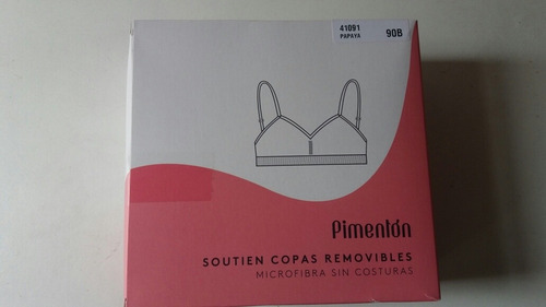 Imagen 3 de 3 de Soutien Pimentón En Microfibra Copas Removibles.