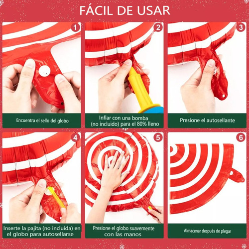 Aplicable A 30 De Aluminio Navideños Grandes Caramelos Con