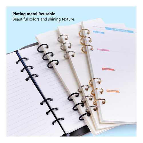 Cuaderno Anillas Carpeta Reutilizable 3 Agujeros Metal