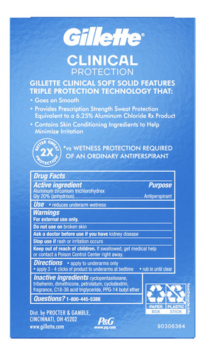 Antitranspirante Y Desodorante Gillette Clinical Arctic Ice