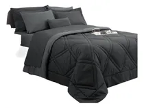 Comprar Kit Acolchado 1 1\u002F2 Plazas + Sábanas + Fundas De Almohadón Color Gris