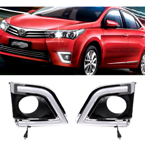 Luz Led C/ Moldura L/r Com Seta E Drl Para Corolla 15 Ao 17