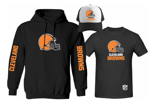 Kit Sudadera + Playera + Gorra Cleveland Browns Estampado