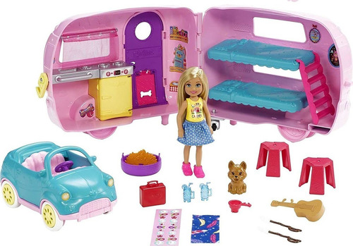 Imagem 3 de 7 de Boneca Barbie Family Chelsea E Trailer De Acampamento Mattel
