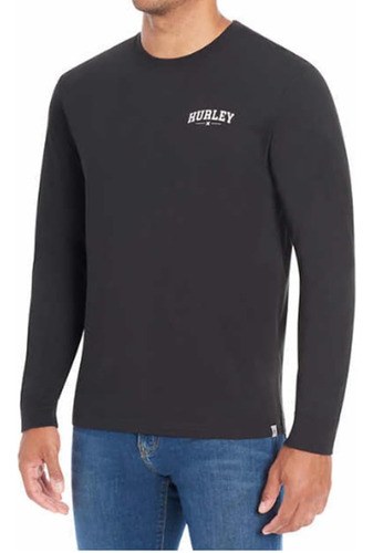 Hurley Camiseta De Manga Larga Para Hombre, Color Negro, Tal