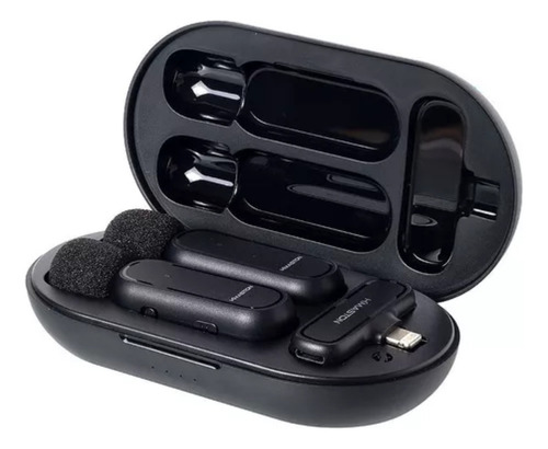 Kit 2 Microfone Lapela Duplo Anti Ruído Profissional Tipo C