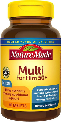 Multivitamínico Para Hombre 50+ Nature Made 90 Tabletas