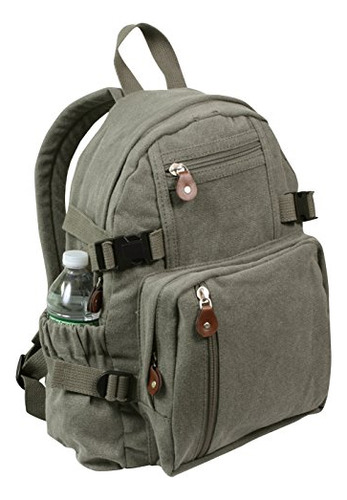 Mochila Rothco Olive Drab De Lona Vintage 15x13,5x7