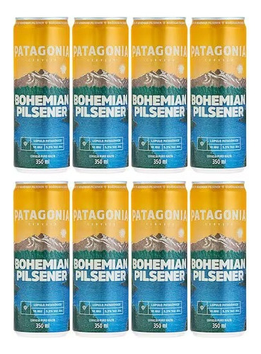 Cerveja Bohemian Pilsener Patagonia Lata 350ml Pack Com 8 Un