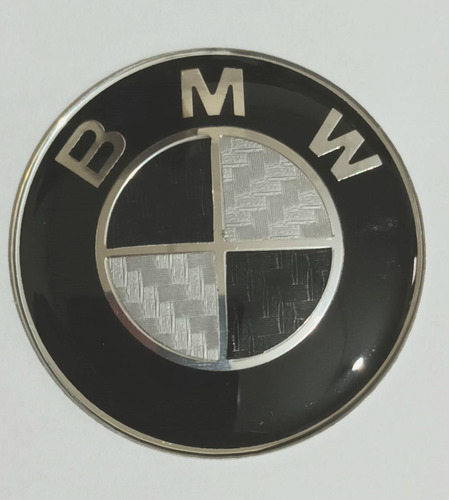 Logo Emblema Bmw 45mm Volante Tipo Fibra Carbono Alternativo