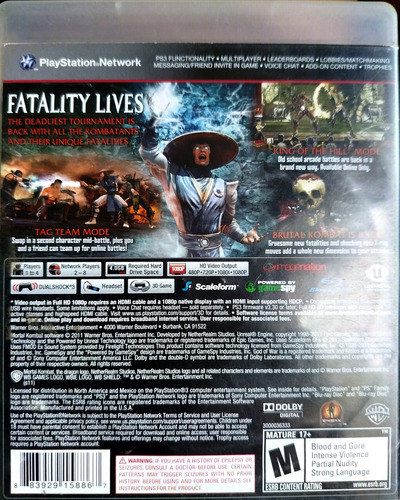Mortal Kombat Ps3 (Usado)