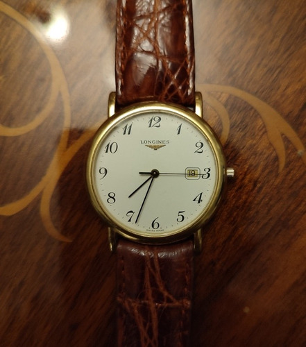 Imagen 1 de 8 de Reloj Longines De Oro 18k Antiguo Original - Pulsera De Piel