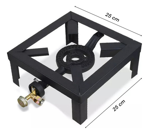 Anafe A Gas Cocina Portátil Negro 1 Hornalla Hogar Camping