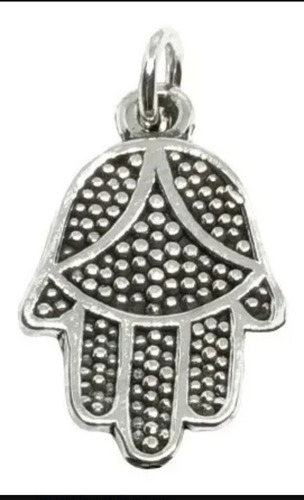 Imagen 2 de 3 de Dije Mano De Fatima /hamsa Plata Inflada 925