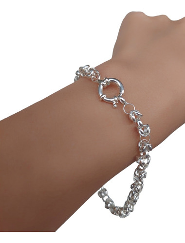 Pulsera Plata 925 Modelo Punto Peruano Con Cierre Marinero 