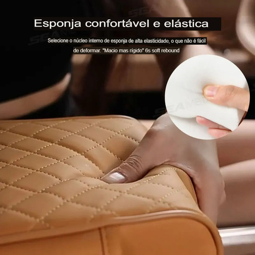 Almofada Apoio De Braço Para Carro Com 2 Porta Copos Console
