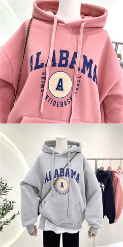 Sudadera Con Capucha Y Forro Polar Con Estampado De Letras Para Mujer