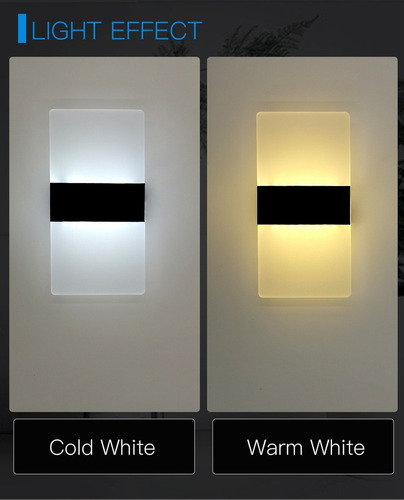 Lâmpada De Parede Para Quarto Com Luzes Led Brancas De
