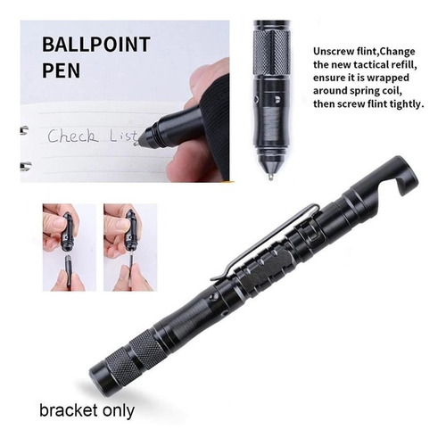 Imagen 6 de 7 de Lapicera Kit Supervivencia Rompe Vidrio Cuchillo Brújula Box