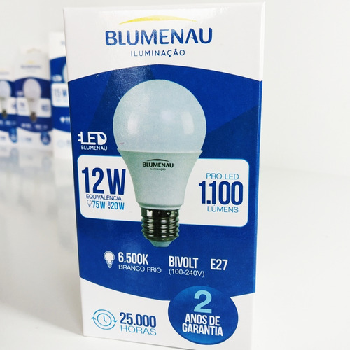 Lâmpada Led A60 E27 12w 1100 Lumens 110v 220v 6500k Blumenau