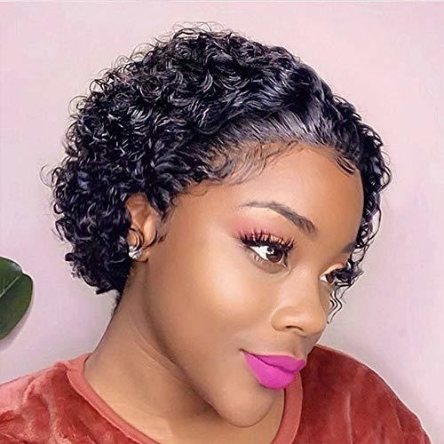 Pelucas De Encaje Con Corte Pixie De Cabello Humano Corto Y