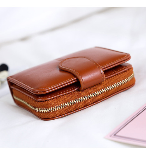 Cartera Corta Con Cremallera De Moda Para Mujer