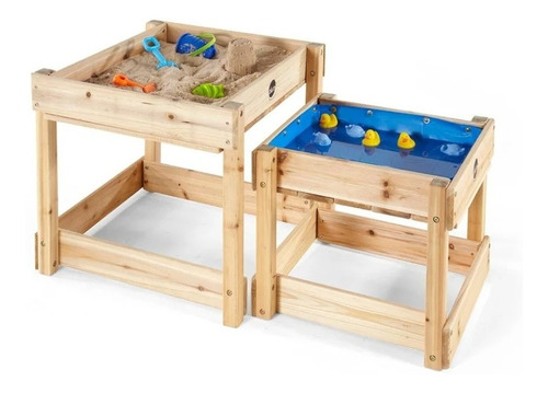 Combo Arenero Cajon De Arena Y Mesa De Agua De Madera Niños