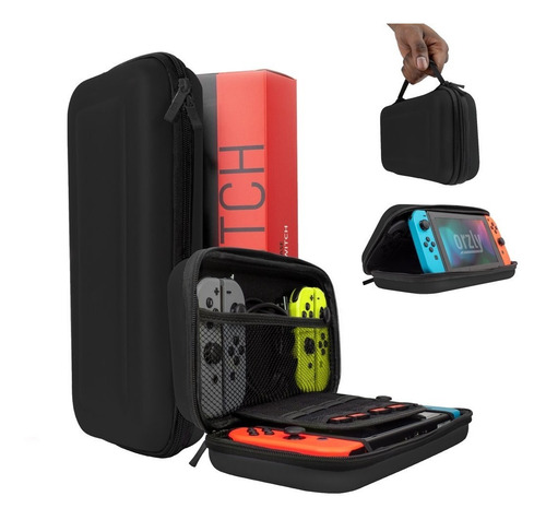Imagen 5 de 6 de 7-1 Kit Funda Nintendo Switch Orzly + Vidrio 9h Premiun + Silicona Completo Estuche Accesorios Joy Con