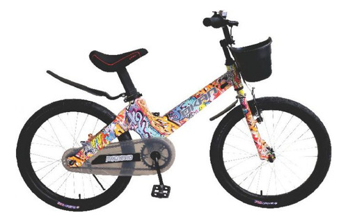 Bicicleta De Niño Okan Magnesio Rodado 20 Puzzle Contrapedal Color Multicolor