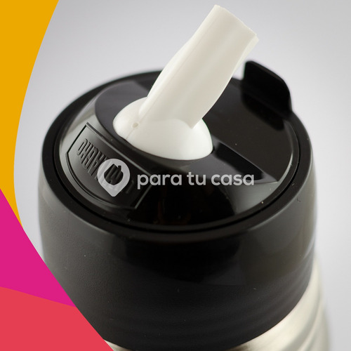 Termo Lumilagro Luminox Negro De Acero Inoxidable 1 L