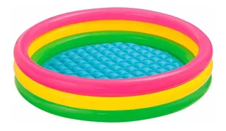 Alberca inflable redondo Intex Sunset Glow 57422 275L rosa, amarilla y verde